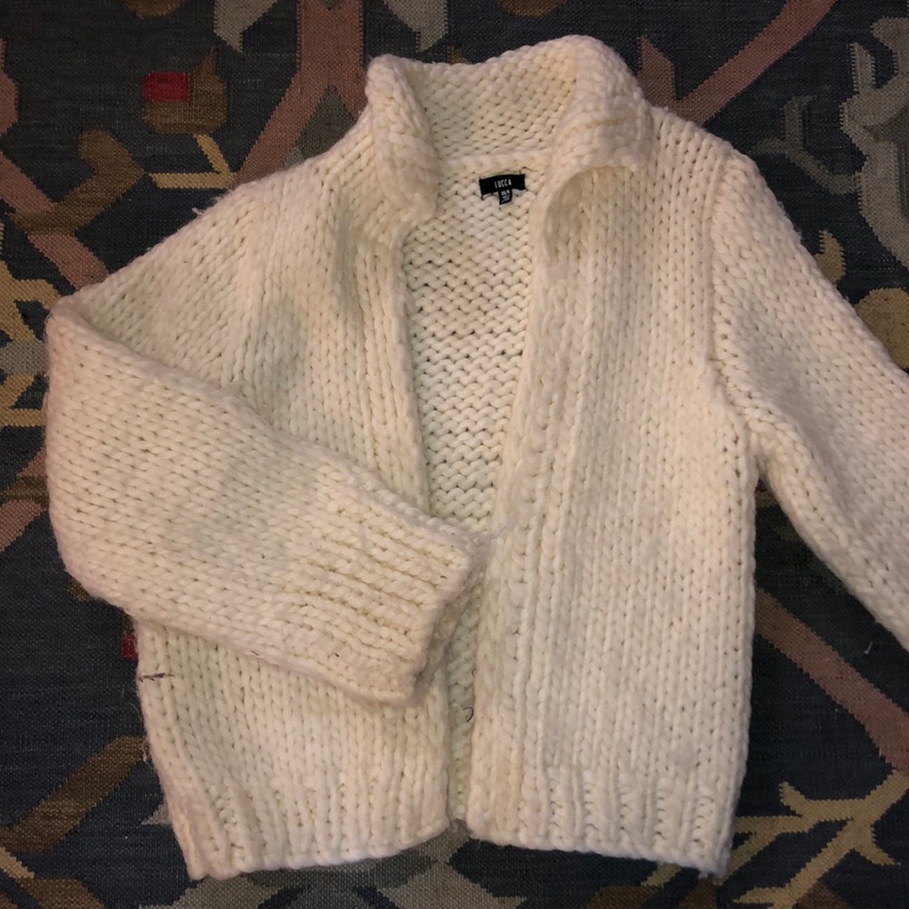 Urban Outfitters Luca Couture White Sweater Coat